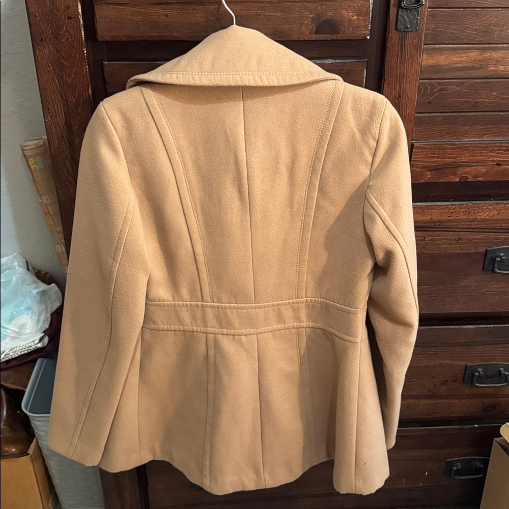 Kensie Women's Camel Pea Coat - Picture 3 of 6